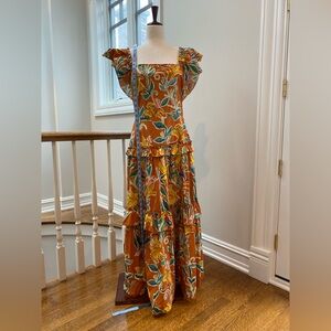 LA DoubleJ Scarlett Tiered Maxi Dress Cotton  Vibrant Floral Patterned Fabric